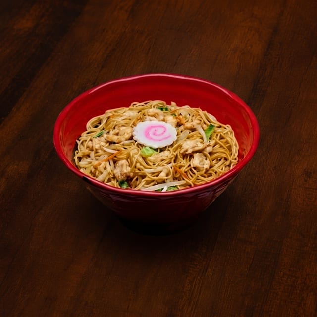 Chow Ramen with Chicken.