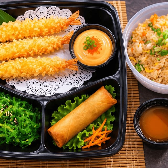 Tempura Shrimp Bento Box.