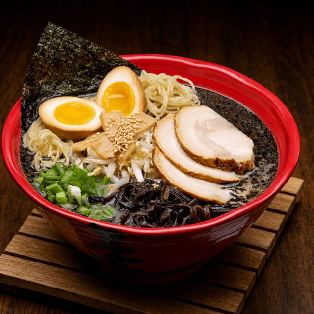 Black Dragon Ramen / 黑龍 (Strong Black Garlic Flavor).