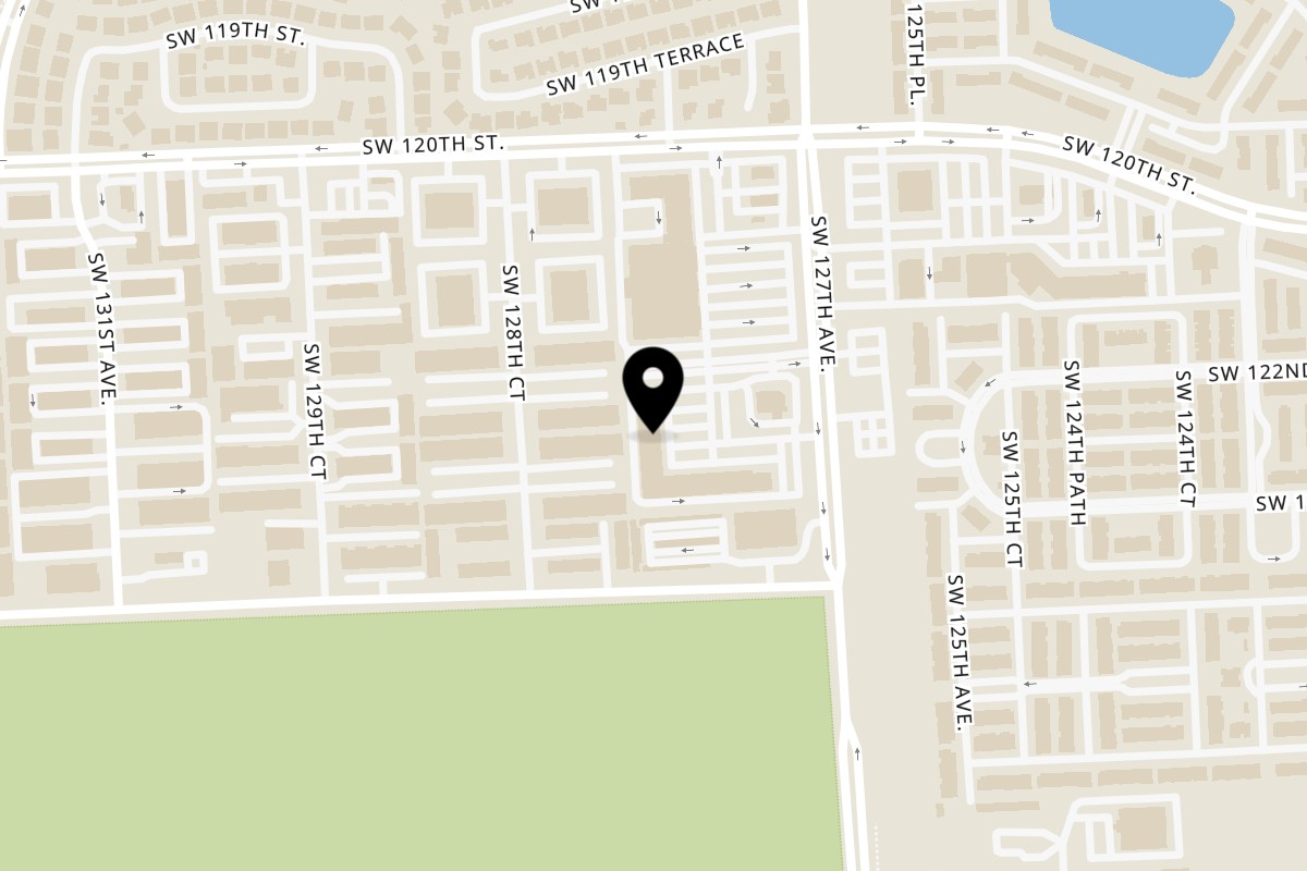 Map showing the location of Ichimi Kendall on 12310 SW 127th Ave in Miami